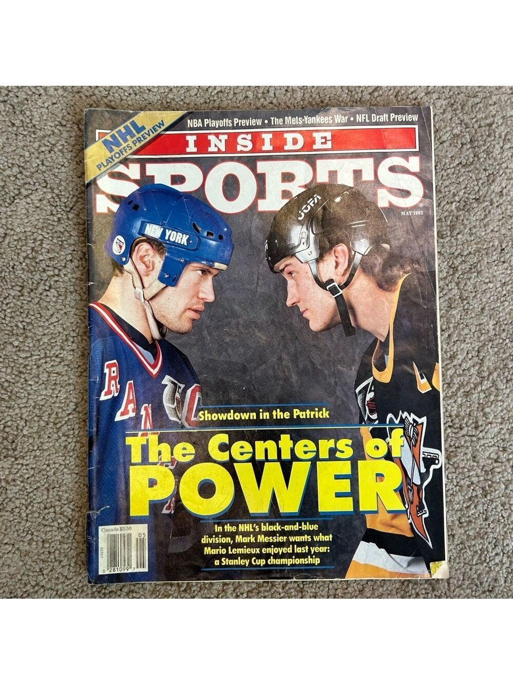 Inside sports 1992 vintage magazine Mark Messier Mario Lemieux collectible